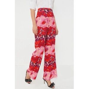 Tuckernuck Erin XXL NWT Floral Wide-Leg Trousers in Red & Pink